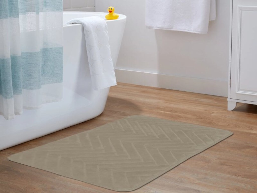 Πατάκι Μπάνιου Memory Foam Μπεζ Γαρύφαλλο | Γαρύφαλλο - Λευκά Είδη